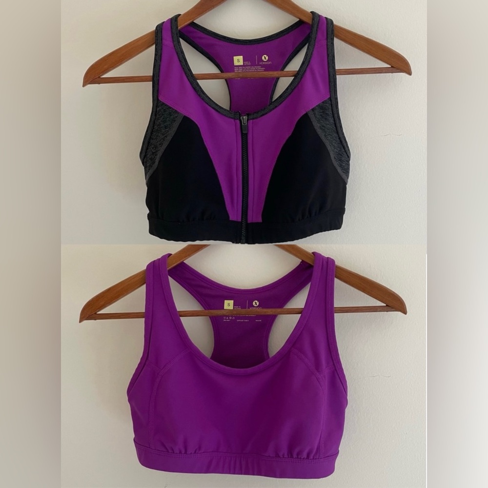 Xersion Purple Sports Bras set of 2